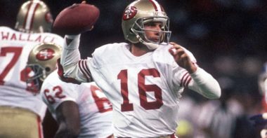 QB Joe Montana con los San Francisco 49ers