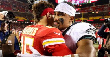 QB Patrick Mahomes, Kansas City Chiefs; QB Jalen Hurts, Philadelphia Eagles
