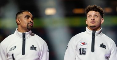QB Jalen Hurts, Philadelphia Eagles; QB Patrick Mahomes, Kansas City Chiefs; Opening Night SB LIX