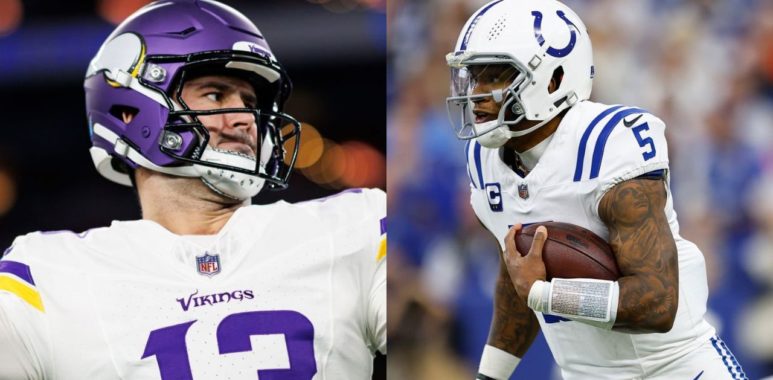 QB Daniel Jones con los Minnesota Vikings; QB Anthony Richardson, Indianapolis Colts