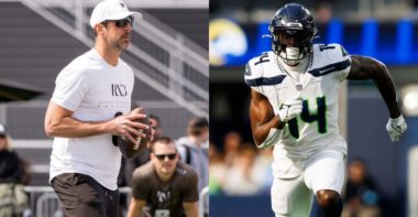 QB Aaron Rodgers y WR DK Metcalf