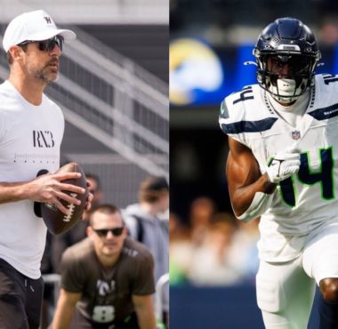 QB Aaron Rodgers y WR DK Metcalf