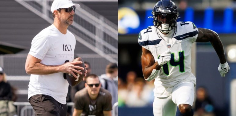 QB Aaron Rodgers y WR DK Metcalf