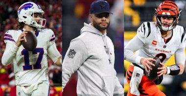 QB Josh Allen, Buffalo Bills; QB Dak Prescott, Dallas Cowboys; QB Joe Burrow, Cincinnati Bengals