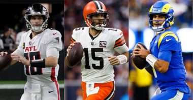 QB Kirk Cousins, Atlanta Falcons; QB Joe Flacco, Cleveland Browns; y QB Jimmy Garoppolo, Los Angeles Rams