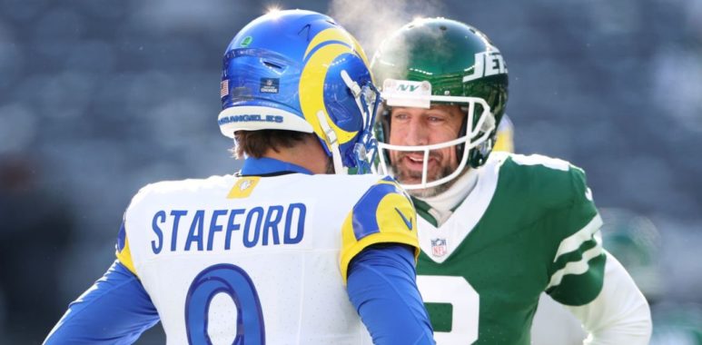 QB Matthew Stafford, Los Angeles Rams; QB Aaron Rodgers, New York Jets