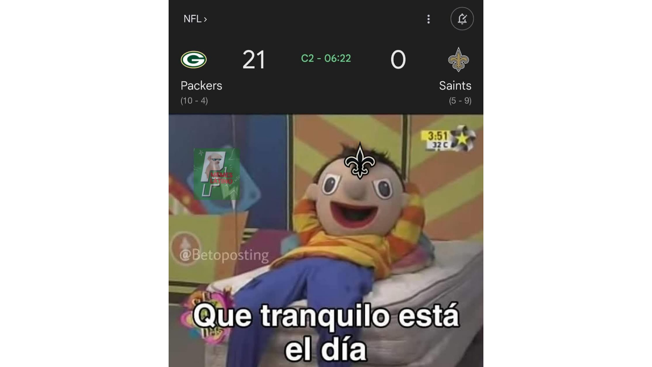 Los mejores Memes NFL del Packers vs Saints – Semana 16, 2024