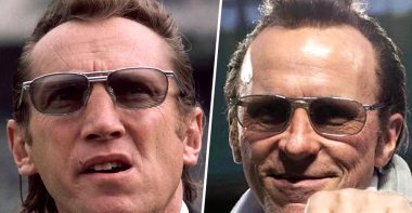 Al Davis (izquierda) y Christian Bale (derecha)